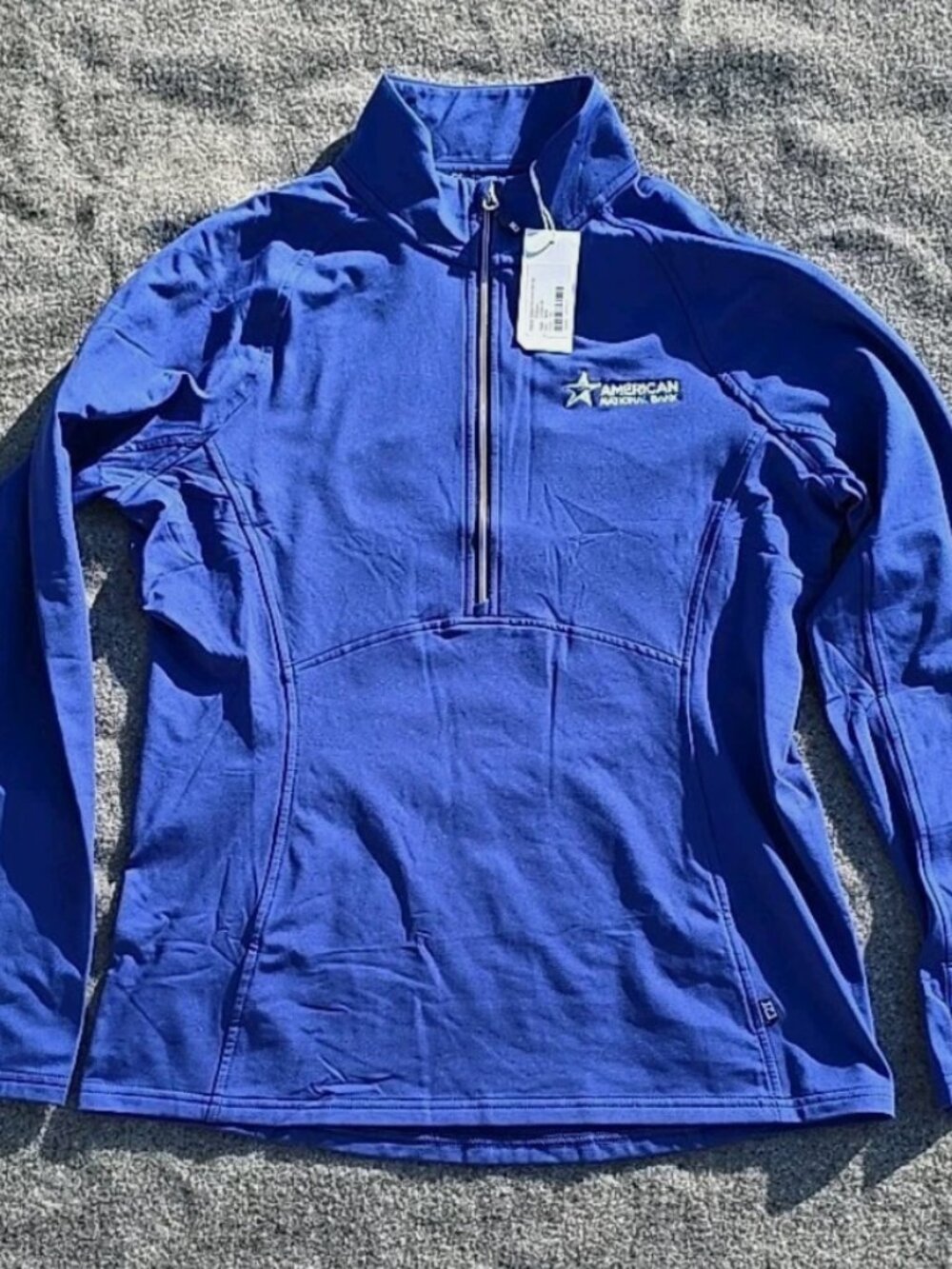 American National Bank Cutter & Buck Adapt Eco Knit Half Zip Blue Mens Medium